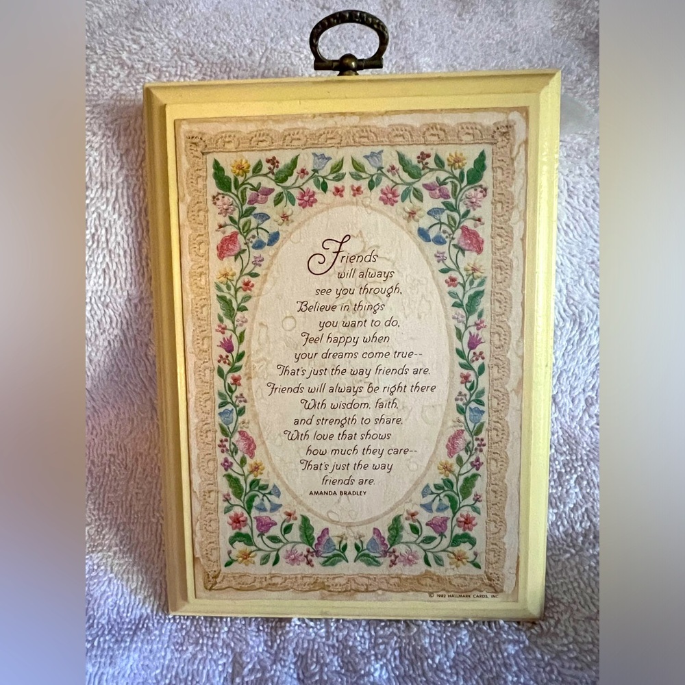Vintage Hallmark “Friends” plaque